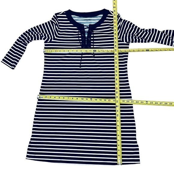 Lands’End Dress Resort Nautical Stripes Swim Cover Up Nylon/Spandex NWOT - Picture 9 of 12